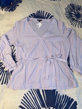 JCREW Factory Lilac Peplum Top with Waist Tie